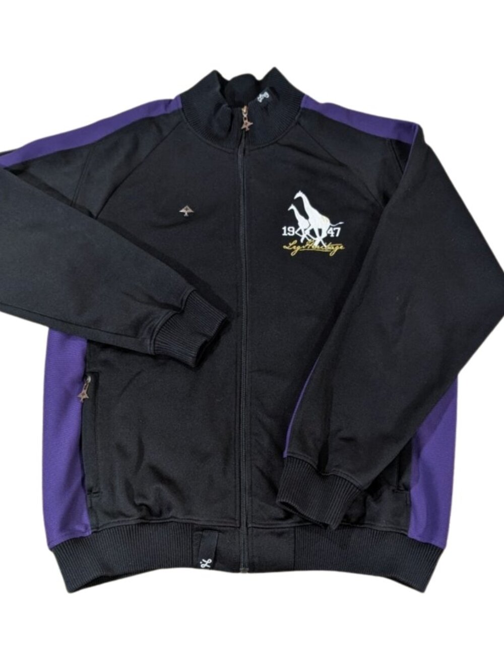 LRG Heritage Black & Purple Track Jacket Men's 2XL
